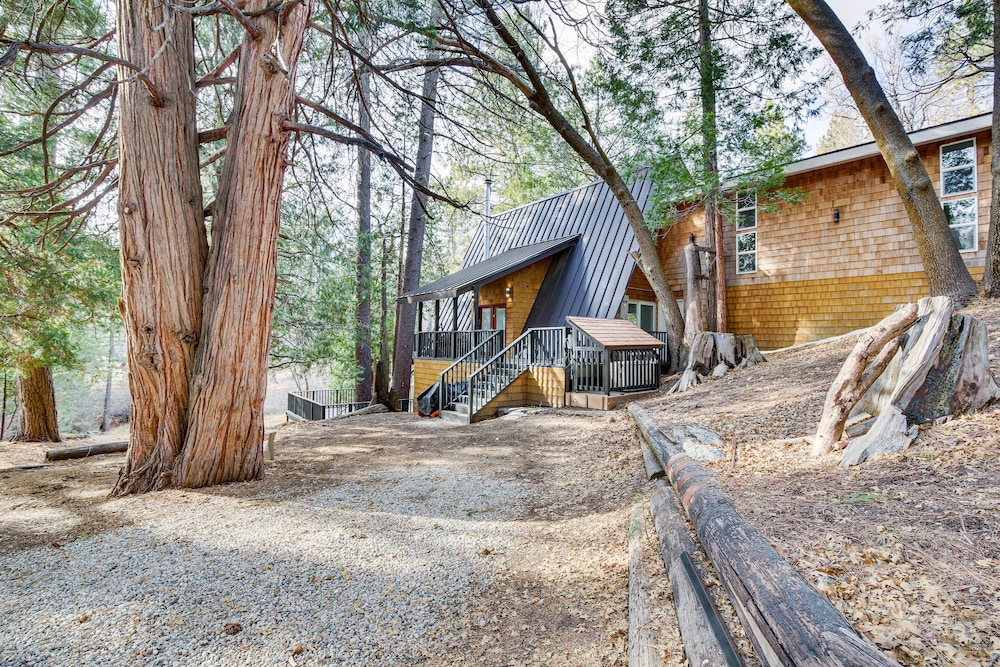 Decks + Tree-lined Views: Arrowbear Lake Cabin view 2