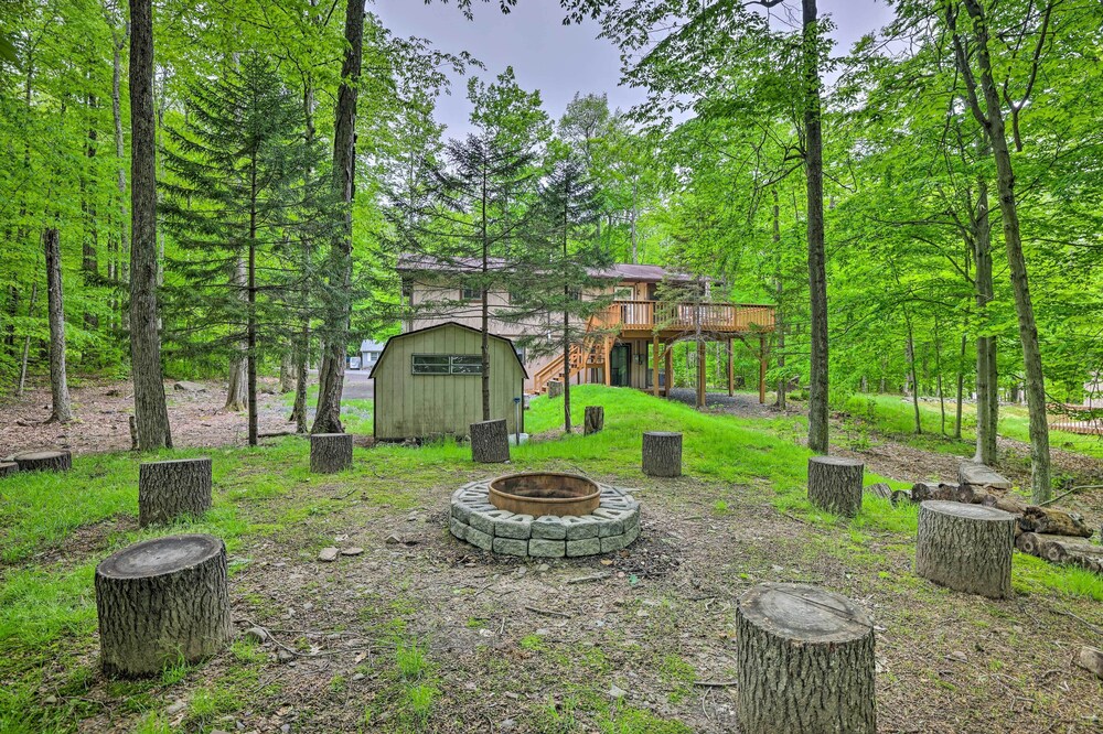 Pocono Lake Chalet w/ Deck, Fire Pit & Sunroom! view 3