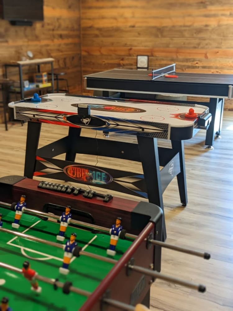 Lofted Pines Hot Tub Foosball Air Hockey