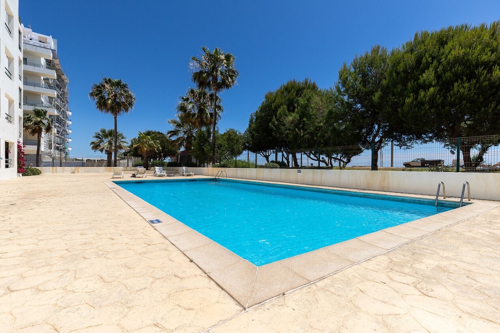 Quarteira First Line Front Beach Pool Flat View