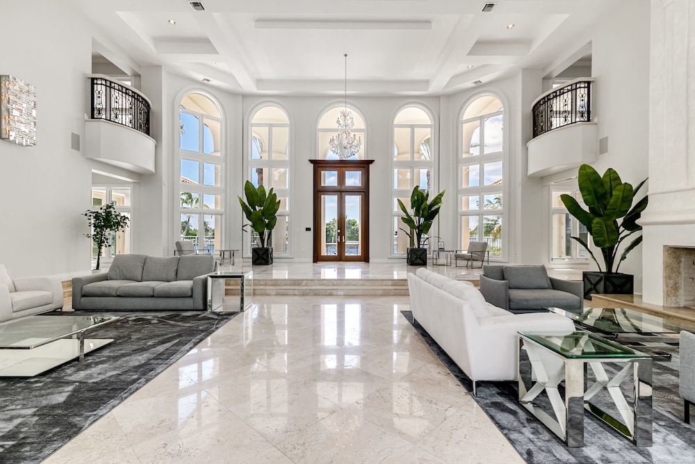 Waterfront Mansion With Game Room Gym Media Room and Guest House