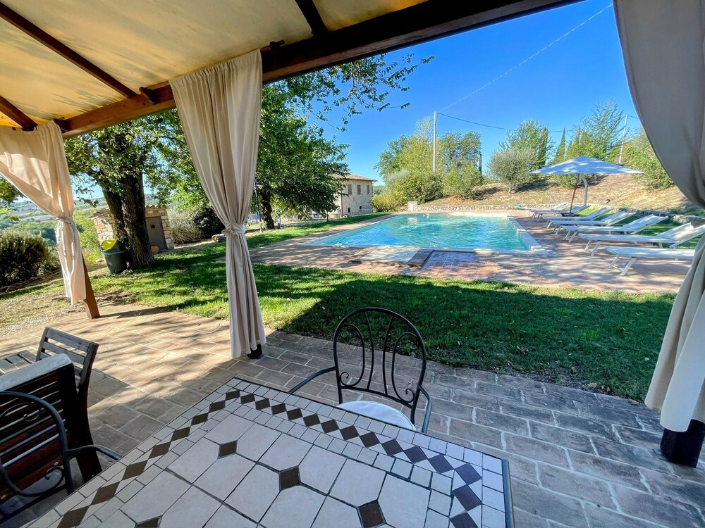 Detached Villa With Games Room, Pool, and Panoramic Views in San Damiano