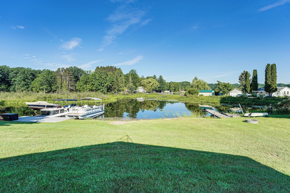 Waterfront Retreat w/ Dock & Yard in Reed City!
