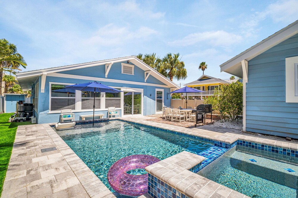 NEW Beach Envy 4BR Pool Spa Steps From Sand