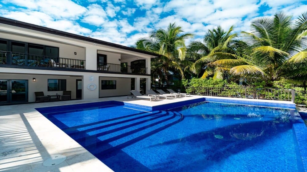 Beachfront Villa With Long Private Pier and Pool