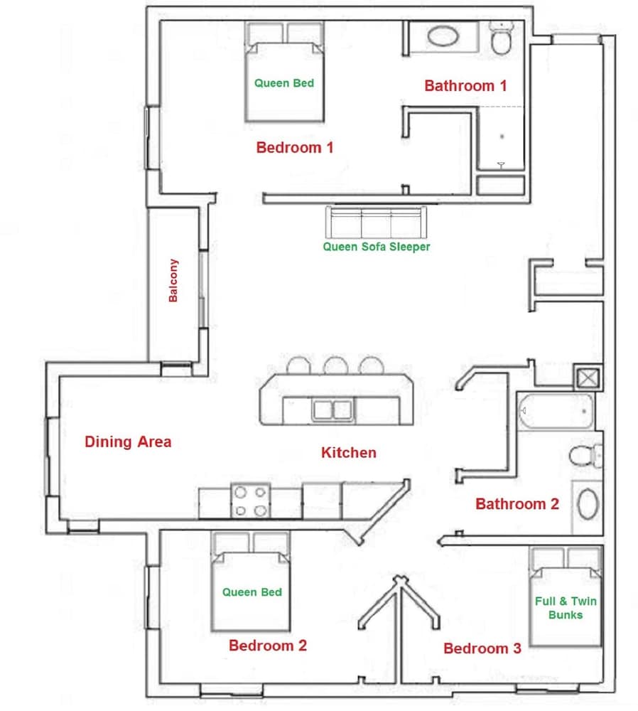 Condo Near Convention Center Sleeps 9