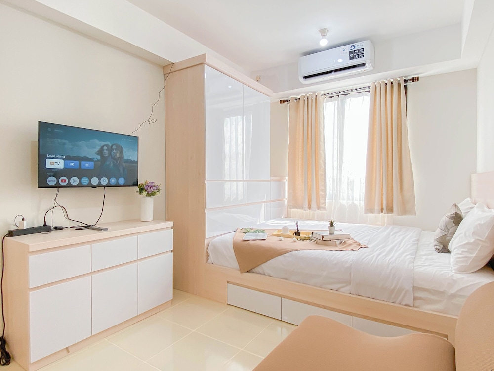 Warm Neutral Studio Room At Meikarta Apartment