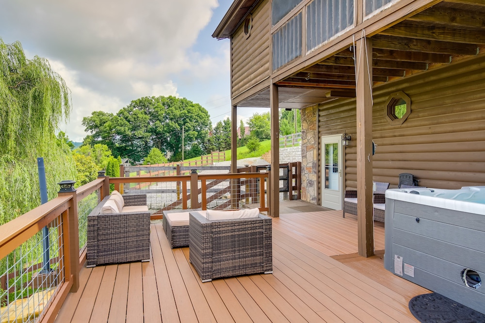 Views, Fire Pit + Game Room: Smoky Mountain Cabin view 2