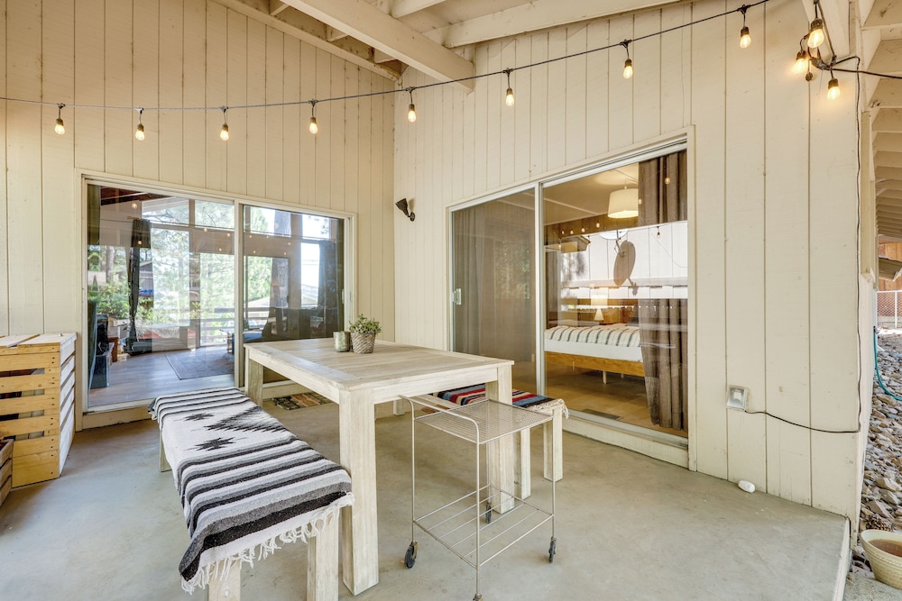 Game Room + Deck: Wooded Big Bear Lake Retreat