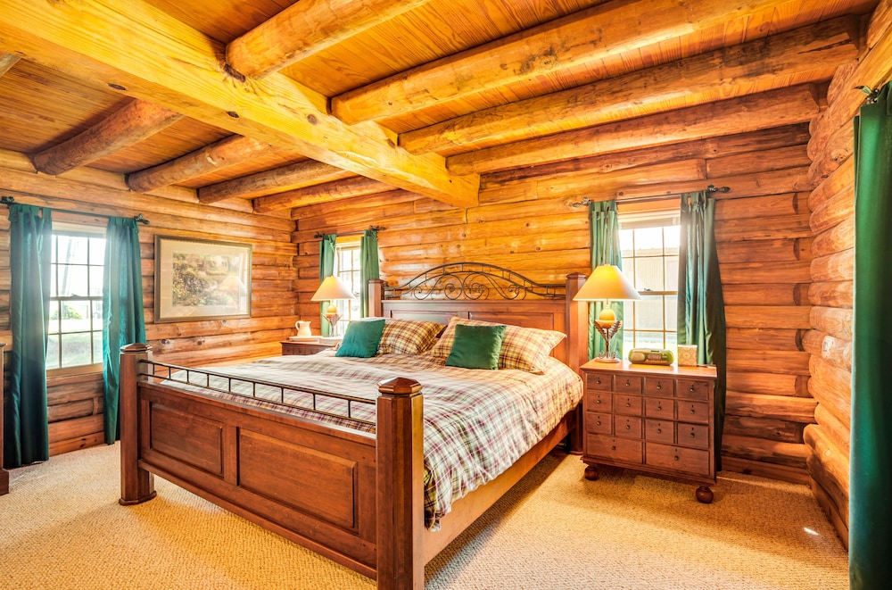 Waterfront Livingston Log Cabin w/ Private Dock! view 5