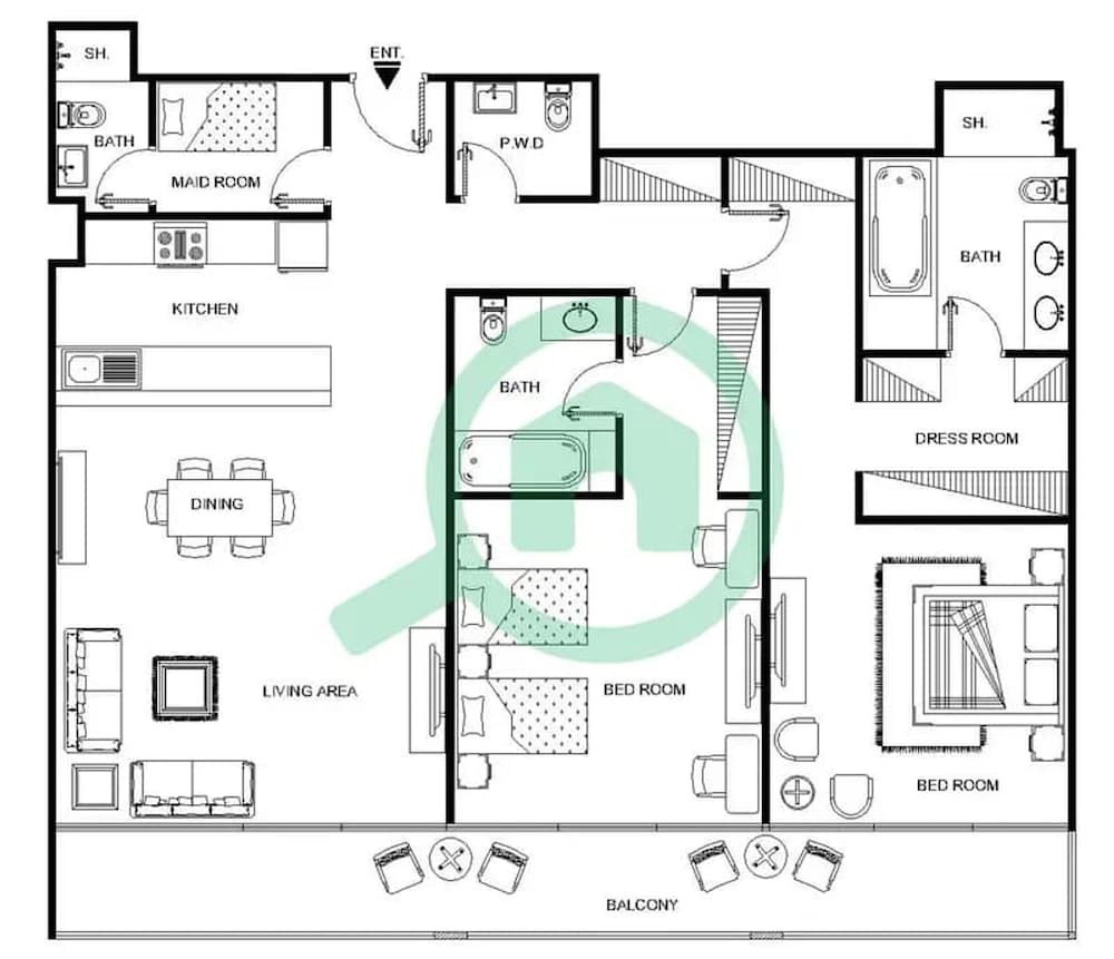3 Bedroom Apartment in Sterling West With Full Burj Khalifa Views