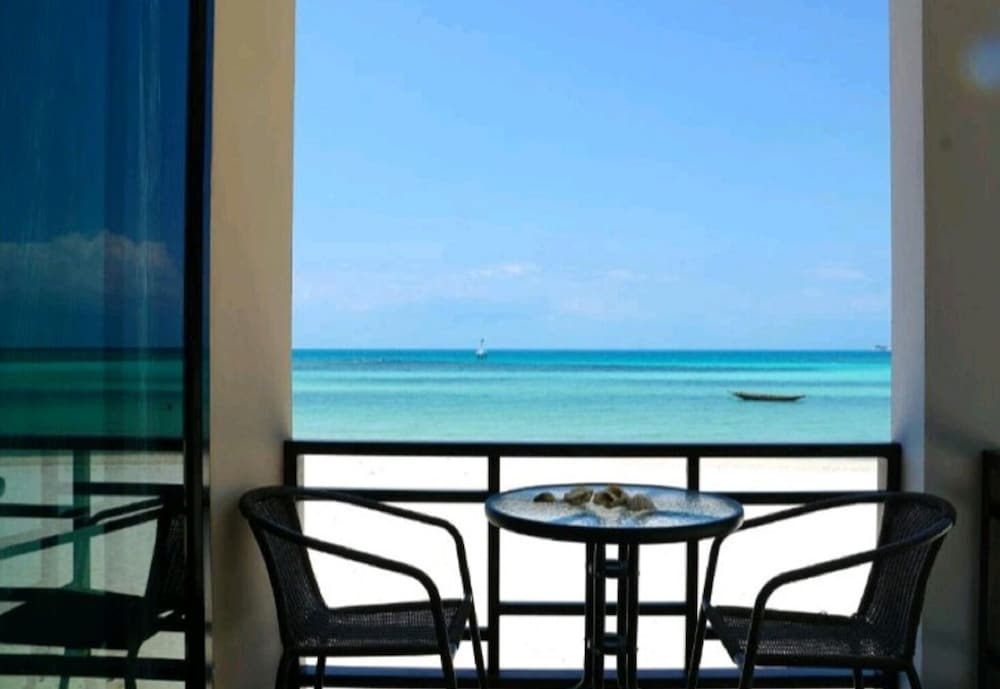 Crystal white sand resort view 2