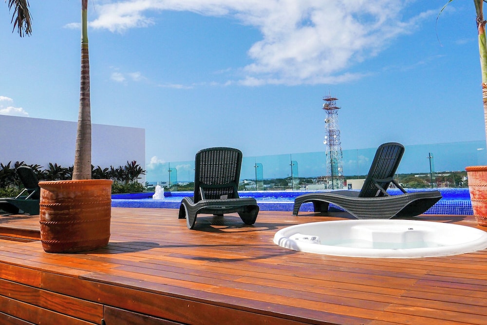 Luxe Condos Complex with Roof Pool
