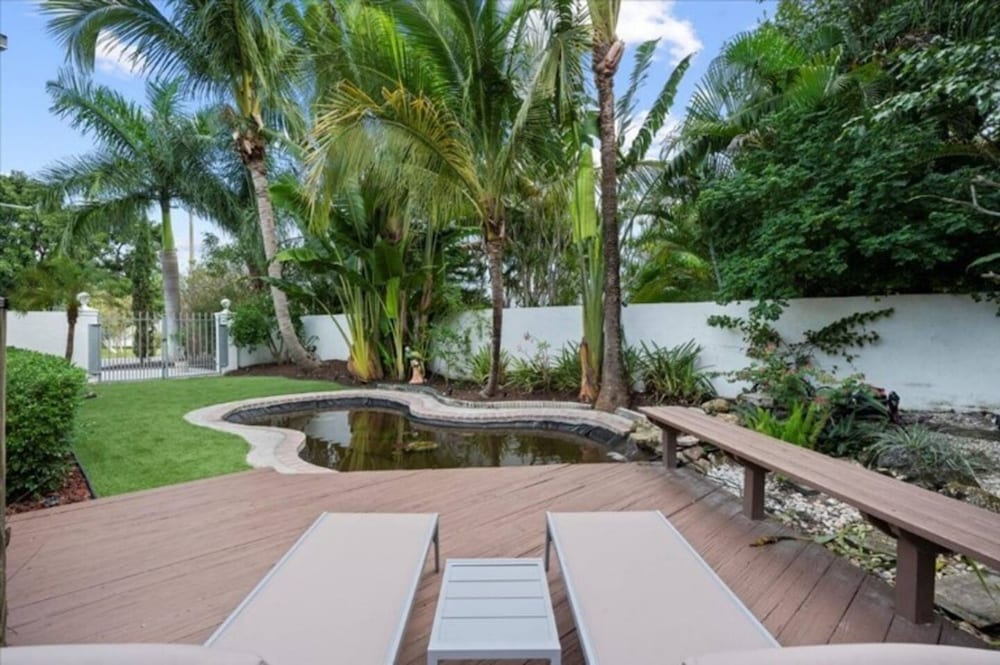 Koi Pond Oasis Near Beach Downtown