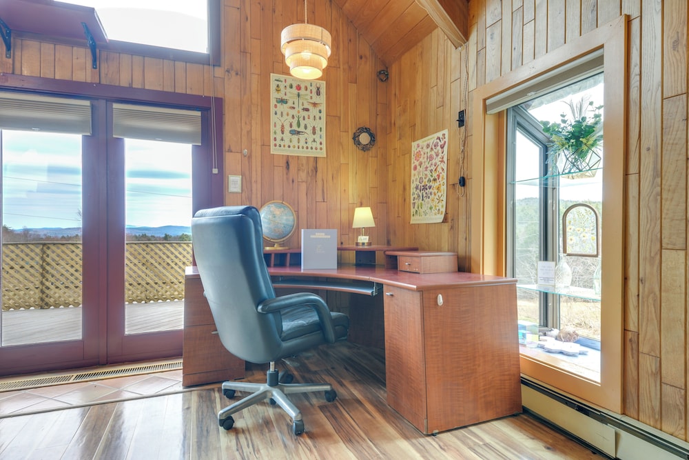 Deck, Mountain Views: Colorful Retreat in Vernon!