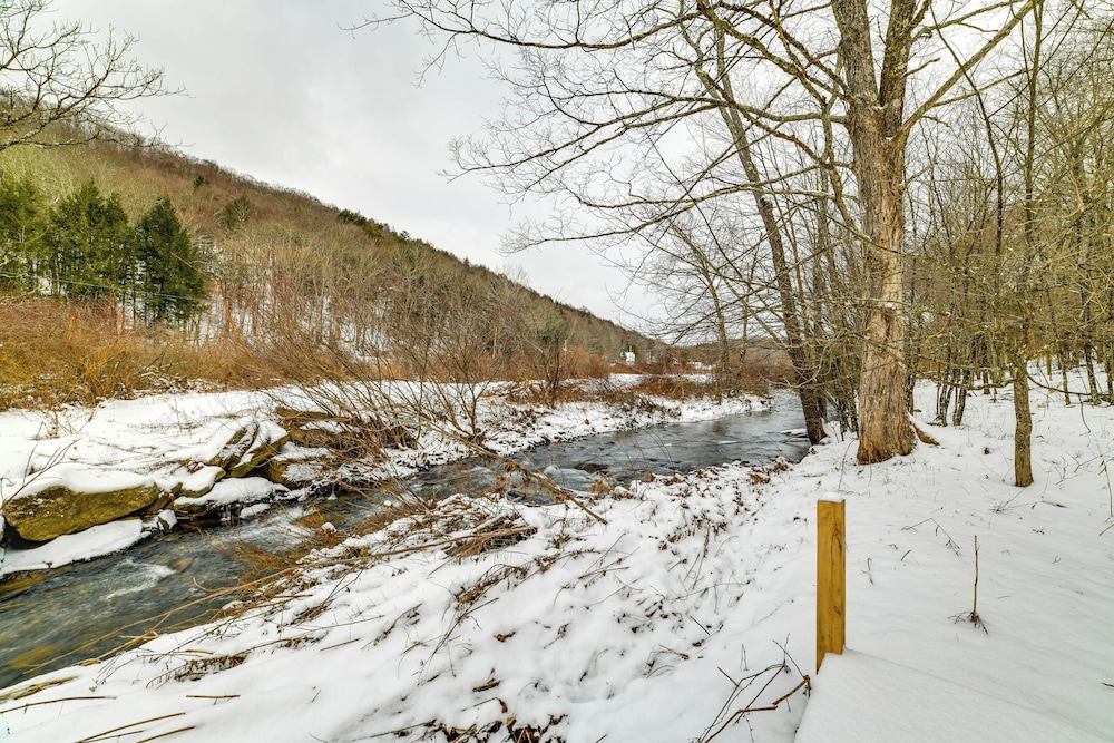 Mtn-view Deck & Grill: Creekside Catskills Cabin!