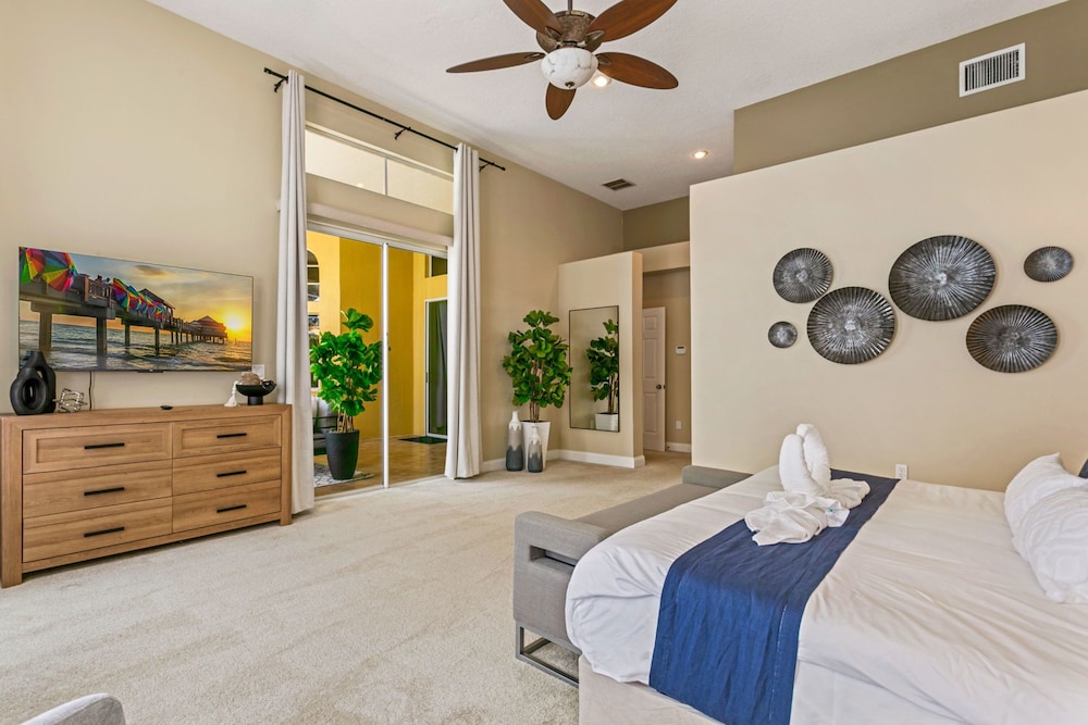 Waterfront Pool Pickleball Court Game Room