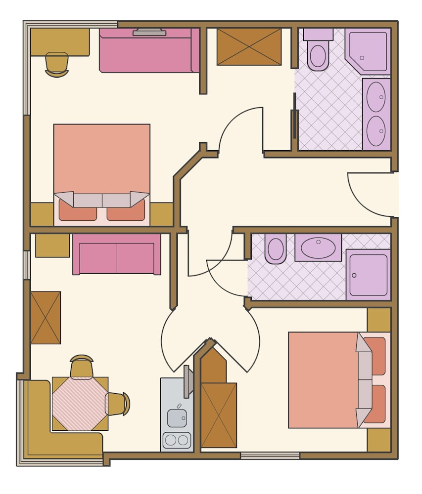 Ferienwohnung mit 2 Schlafzimmern fur 5 Personen