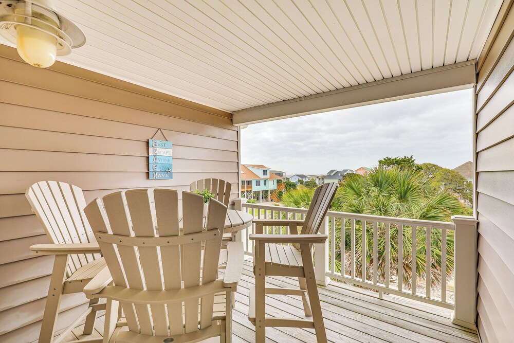 Steps to Beach: Gem w/ Views & Dock in Oak Island