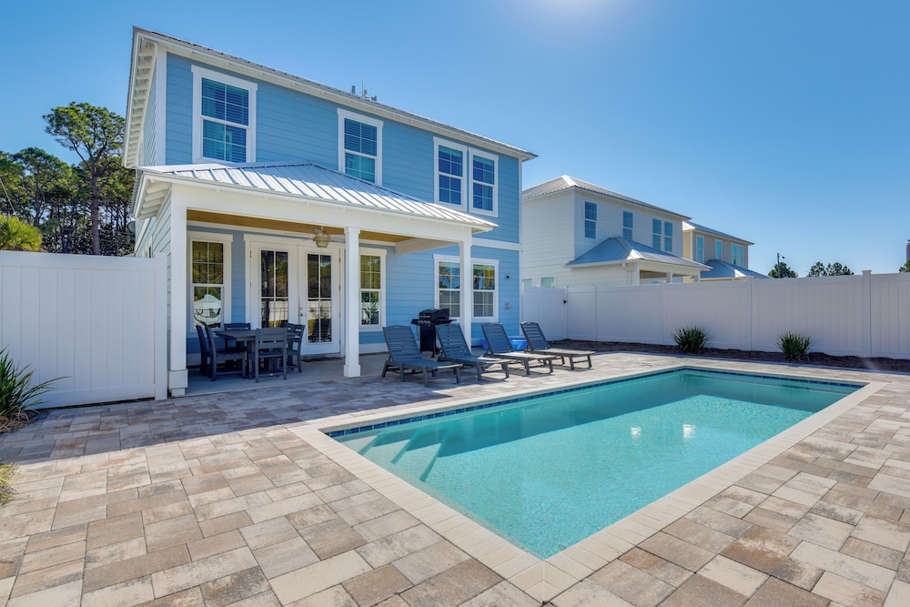Walk to Pier: Modern PCB Getaway w/ Private Pool!