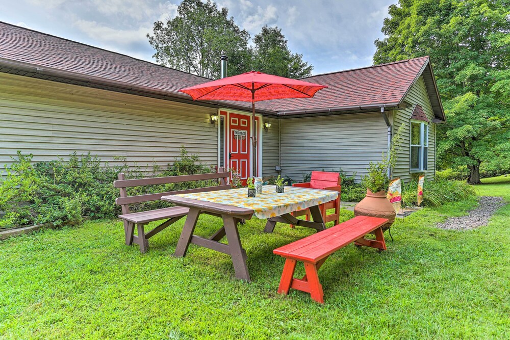 Bright Tucked-away Cabin w/ Furnished Deck + Grill view 3