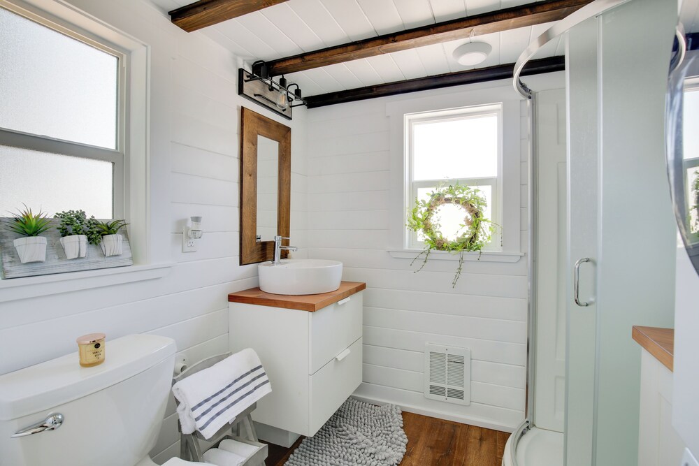 The Merlot Bungalow Defiance Tiny Home on Trail