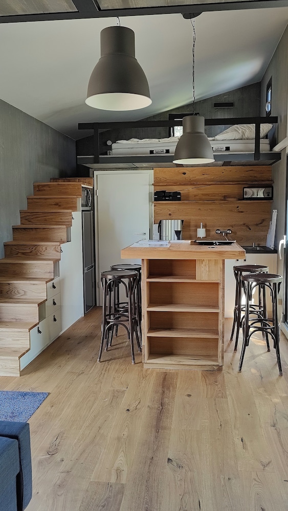 TinyHousebeiDresden unser größtes winziges Häuschen für bis zu 7 Personen, Kaminofen, große Terrasse - Nähe Sächsische Schweiz