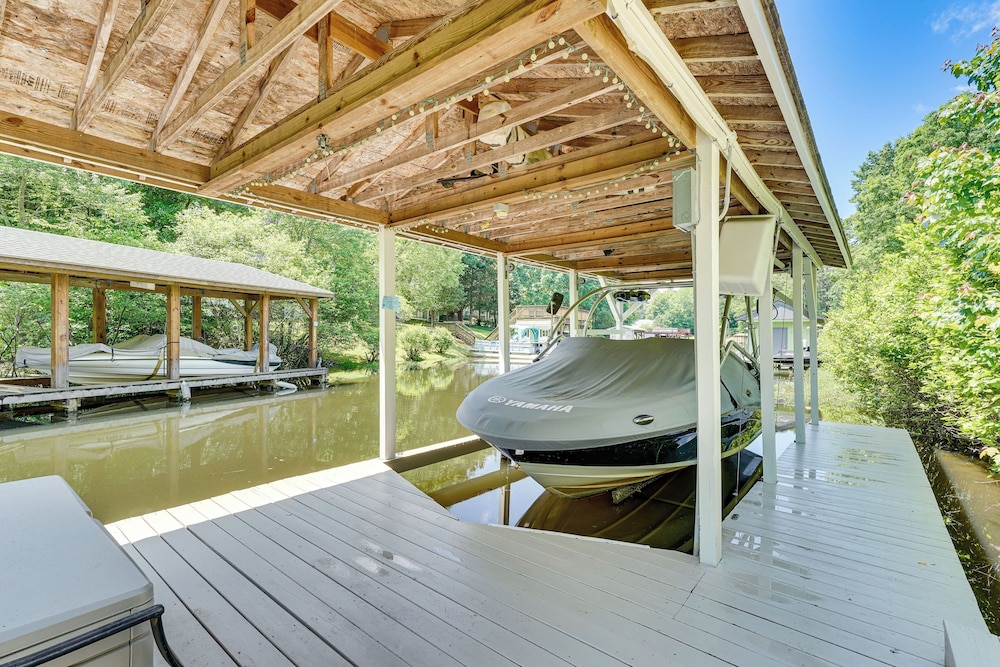 Private Dock + Fire Pit: Serene Lake Gaston Escape