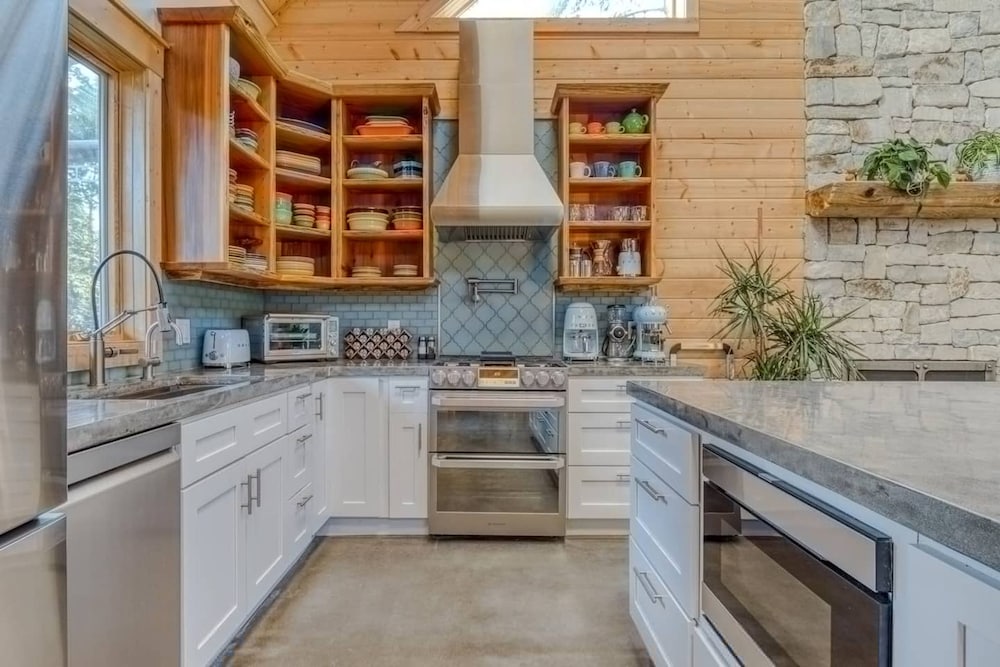 Boutique Cabin Design Luxury Hot Tub Path to Beach