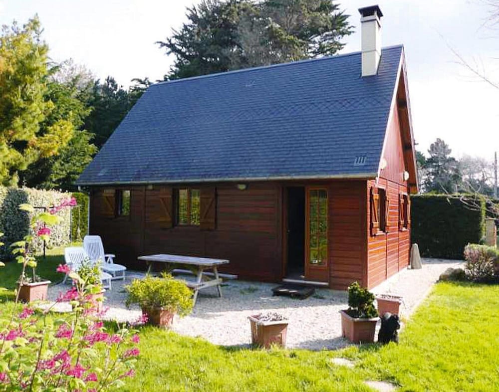 Wooden House by Beach Near Barneville