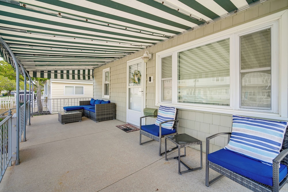 1 Block to Brigantine Beach: Breezy Home w/ Patio!
