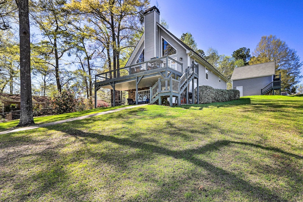 Lakefront Eatonton Home: Boat Dock + Fire Pit view 3