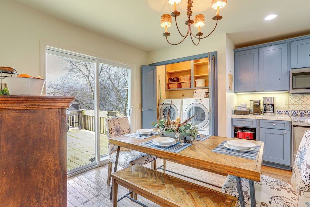 Steps to White River: Mountain View Home w/ Deck!