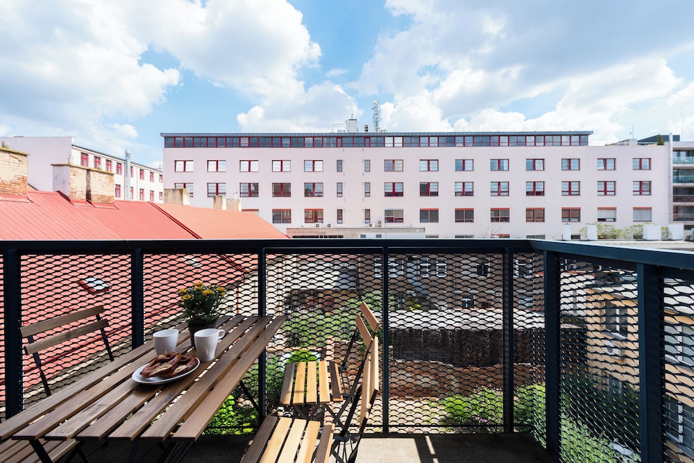Family apart with balcony center Prague