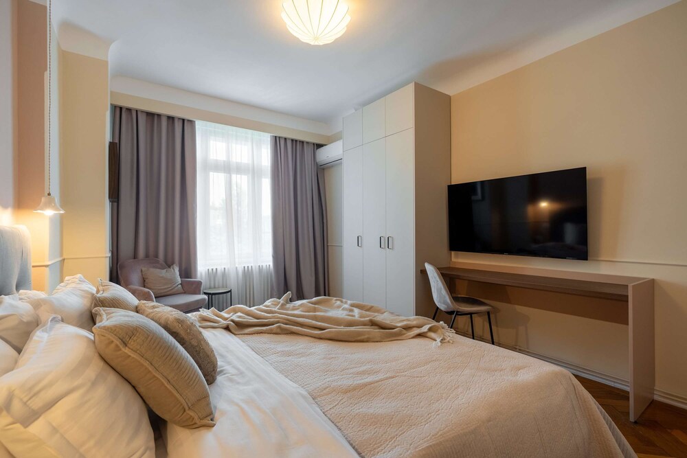 Elegant 3BR Flat Steps From Romanian Athenaeum