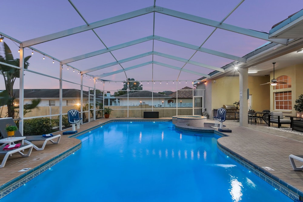 Waterfront Pool Pickleball Court Game Room