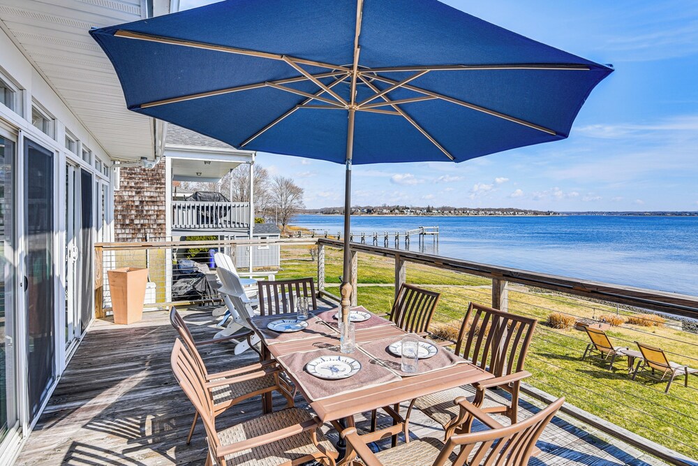 Dock, Sunrise View: Waterfront Home on Mt Hope Bay