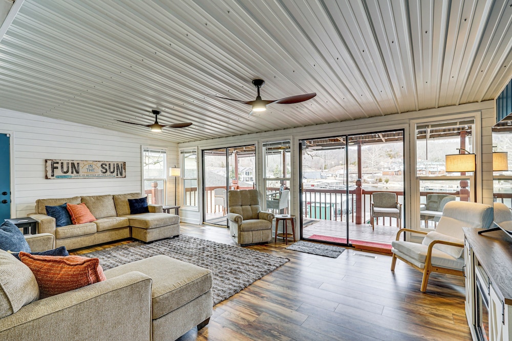 Central Waterfront Home w/ Dock in Lake Ozark!