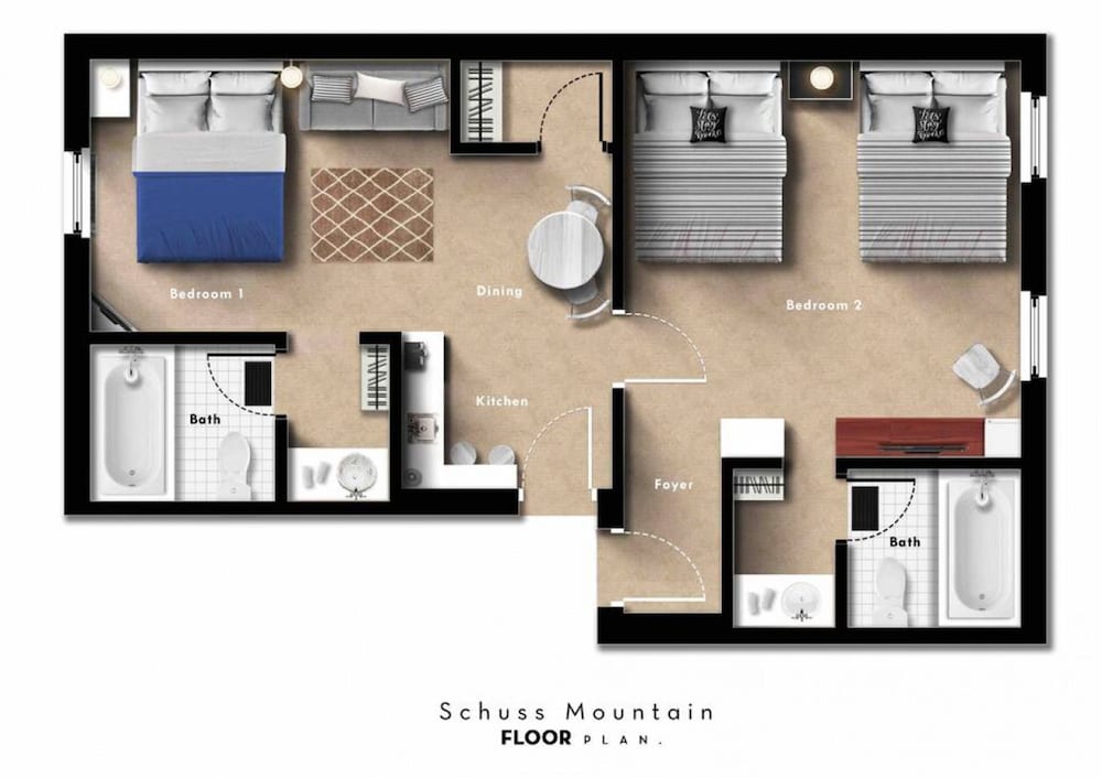 Shanty Creek 2bd 2ba Adjoining Rooms Ski-golf