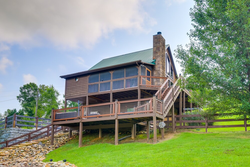 Views, Fire Pit + Game Room: Smoky Mountain Cabin view 5