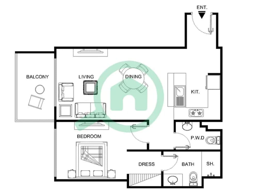 Sleek 1 Bedroom in Studio One With Great Amenities
