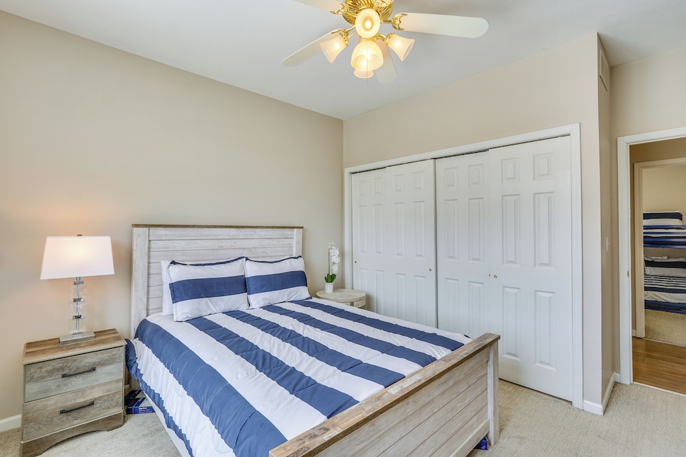 Dock Access + Lake View: Sunrise Beach Escape