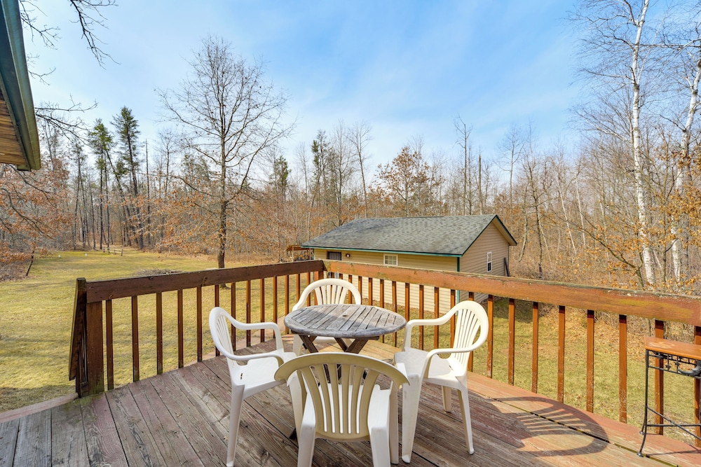 1 Mi to South Twin Lake: Cabin w/ Deck in Trego!
