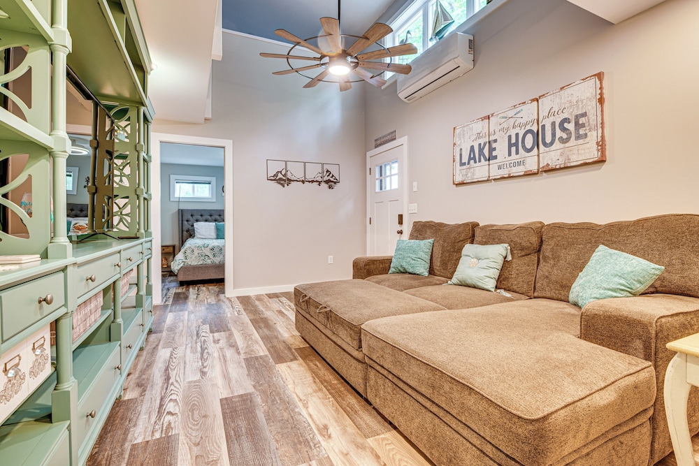 Walk to Lake Beaches: Cabin w/ Patio in Belmont!