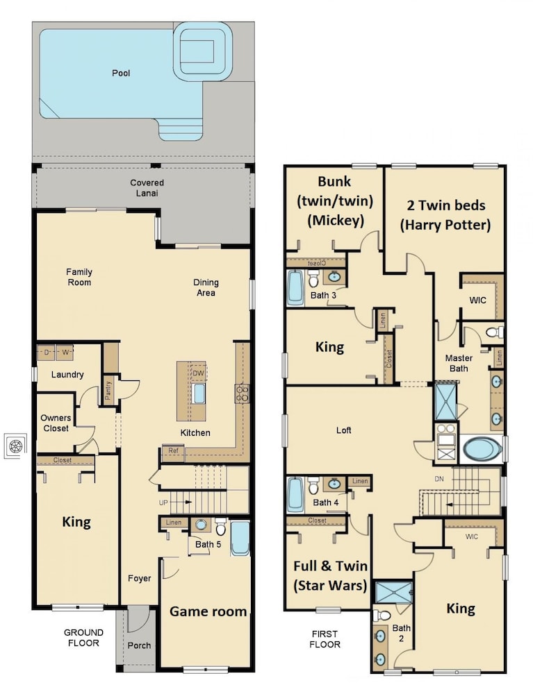 Storey Lake 6bd Lakeview Villa Pool spa Disney