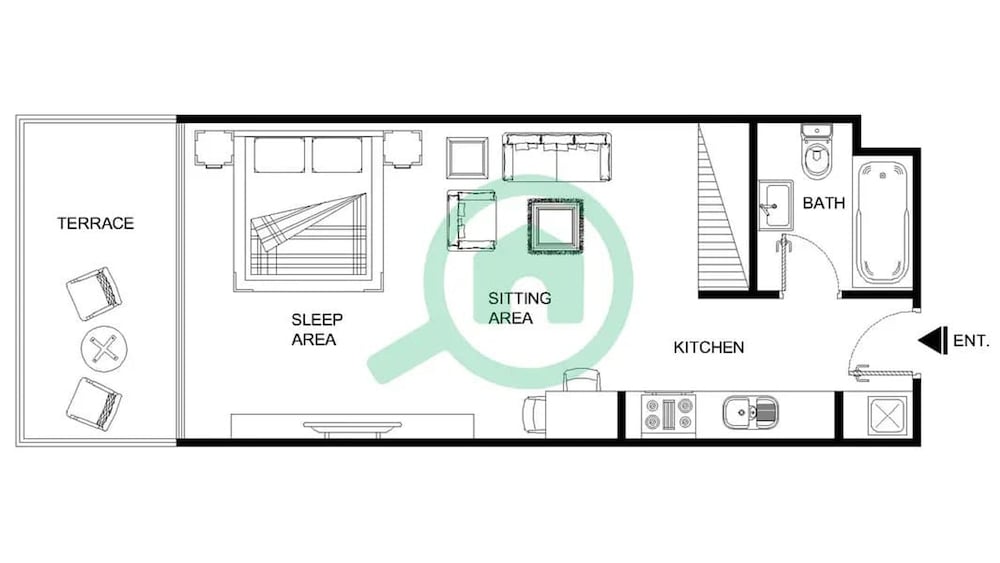 Extravagant Studio Stay for 2 in JVC