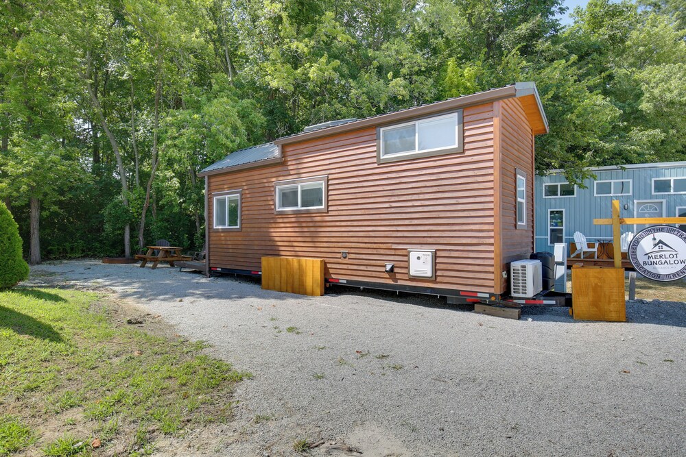 The Merlot Bungalow Defiance Tiny Home on Trail