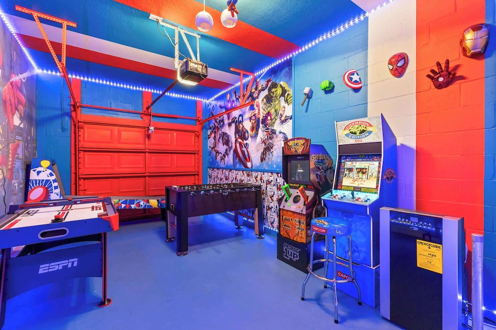Upstay: Poolside Mansion w/ Themed Arcade & Cinema