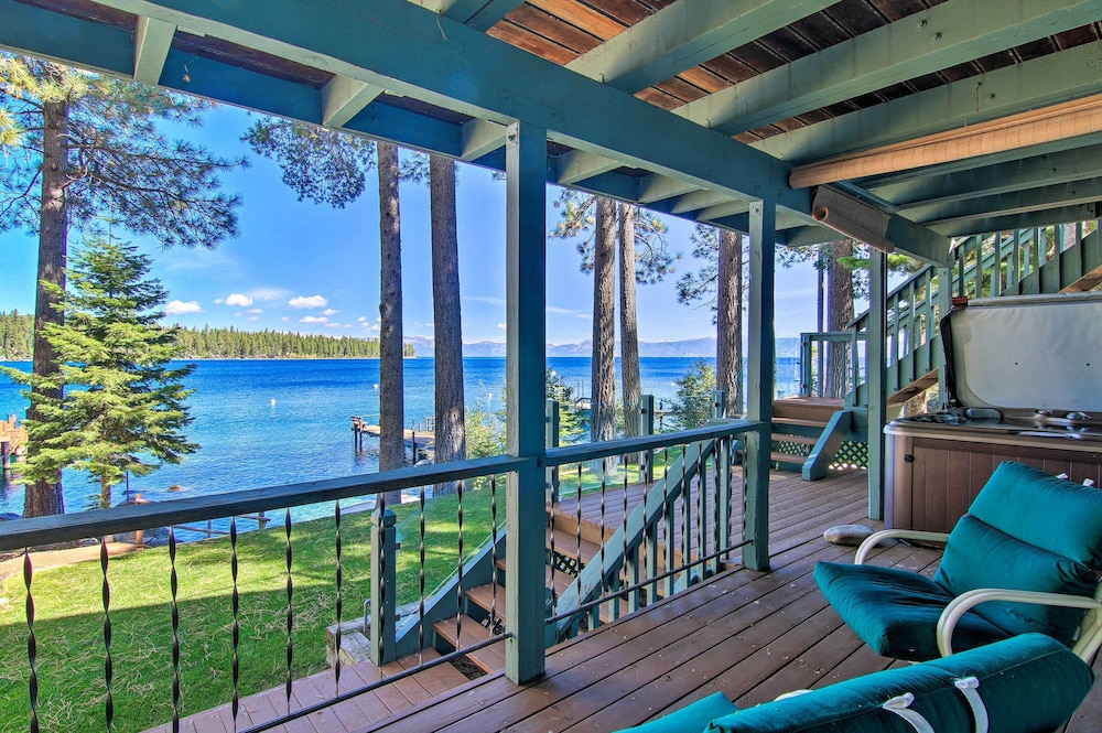 Dock Access & Hot Tub: Waterfront Meeks Bay Home view 4