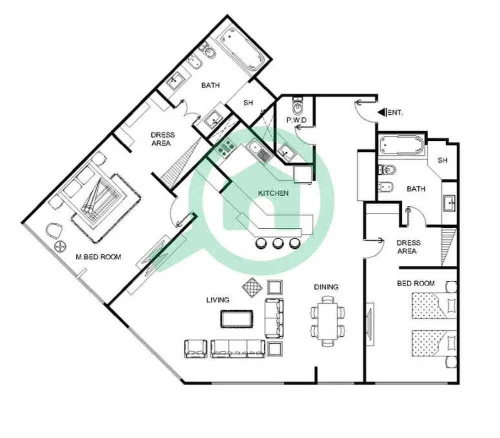 2 Bedroom With Beautiful Full Palm Waters Views